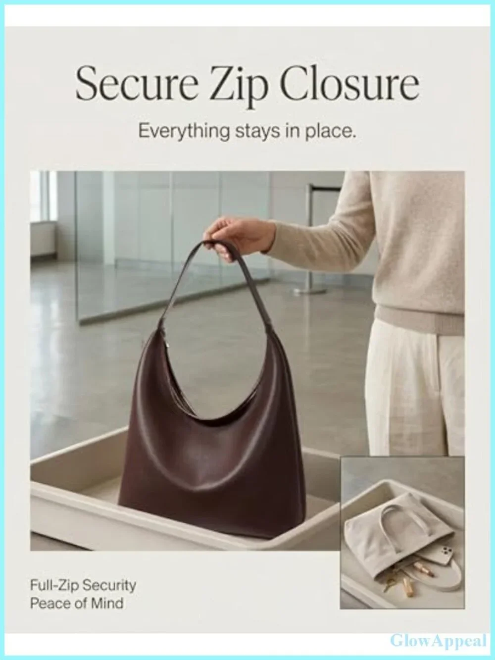 Large Hobo Bag for Women Soft Vegan Leather Shoulder Tote with Zipper